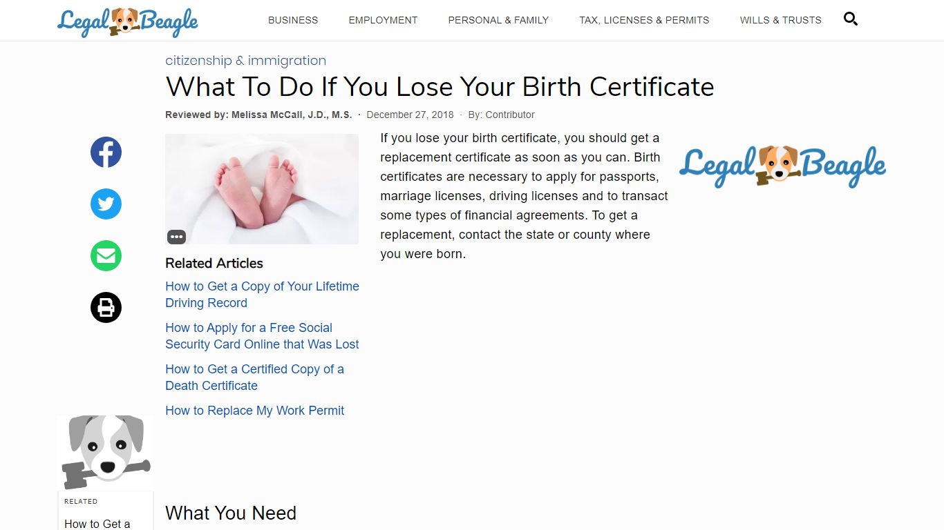 What To Do If You Lose Your Birth Certificate | Legal Beagle